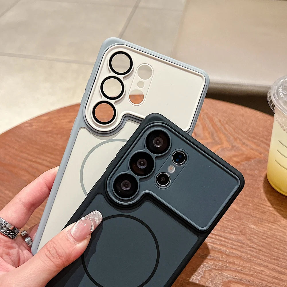 Luxury Bracket Magnetic Ring Holder Case for Samsung Galaxy S26 Ultra Wireless Charging Stand Shockproof Cover for S26 Plus