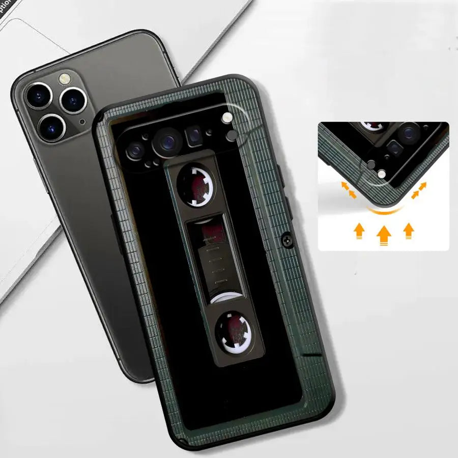 Case for Google Pixel 10A 8a 9a 7a 6 7 8 Pro 10 9 Pro XL 6a Funda Phone Cover Vintage Cassette