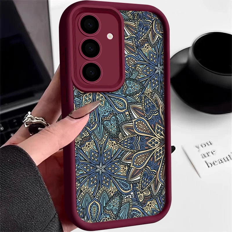Retro Style Soft Silicone Case For Samsung Galaxy S24 S23 S22 S25 Ultra S24 FE A55 A56 A15 A16 A35 A25 A26 A54 5G Phone Cover