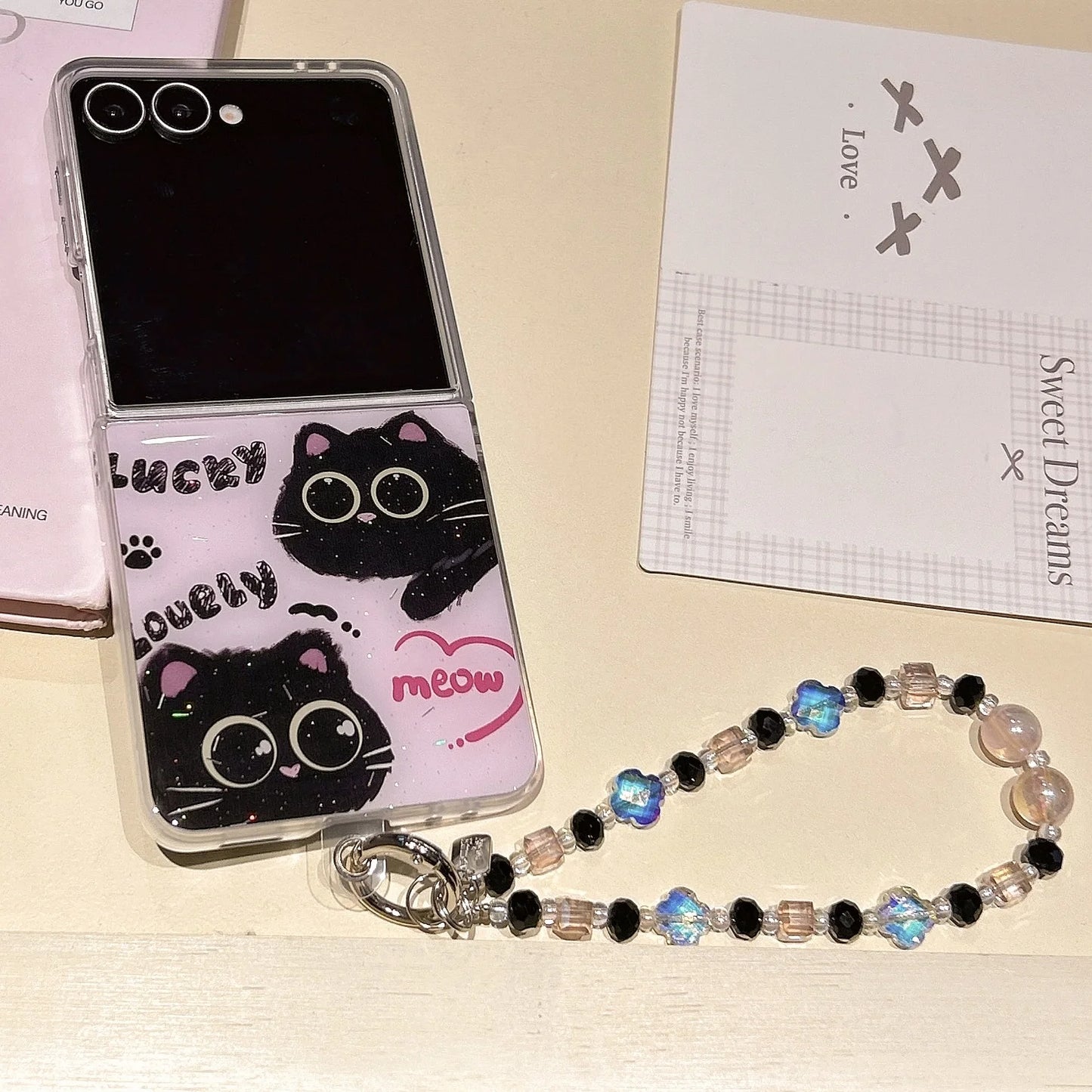 Lovely Flower Cover Funda For Samsung Z Flip 7 Hand Bracelet Cases For Samsung Galaxy Z Flip 6 zflip5 4 3 Luxury Phone Case