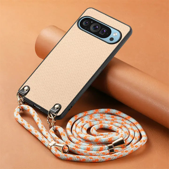 Luxury Case For Google Pixel 11 Pro XL 5G Crossbody Strap Armor Leather Back Etui Pixel 11 Pro Shockproof Funda