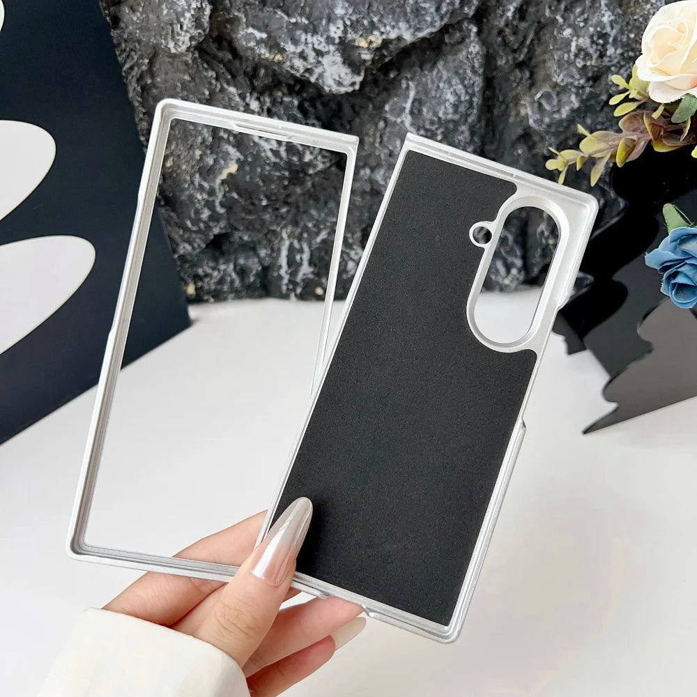 Retro Leather Cover Samsung Galaxy Z Fold 7 6 5 4 Magsafe Wireless Charging Cover For Galaxy Fold6 Fold7 Hard Shockroof Case