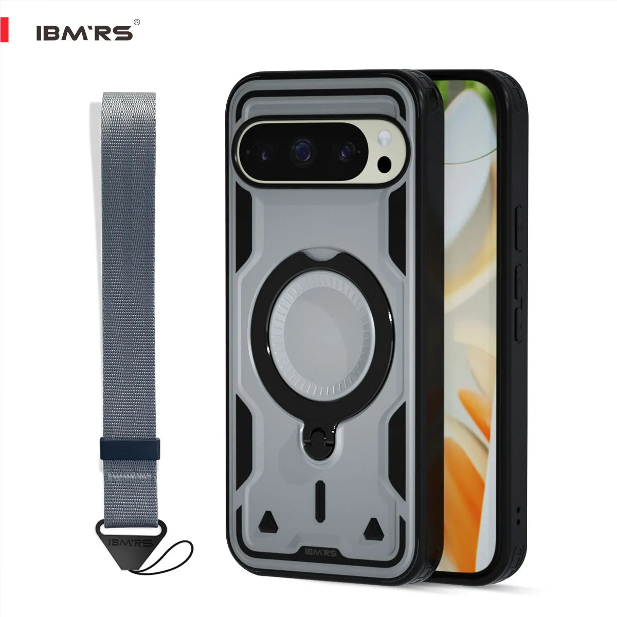for Google Pixel 10 Pro XL Case, Shockproof Phone Cover with Magnetic Ring & Kickstand, Built-in Lanyard Hole