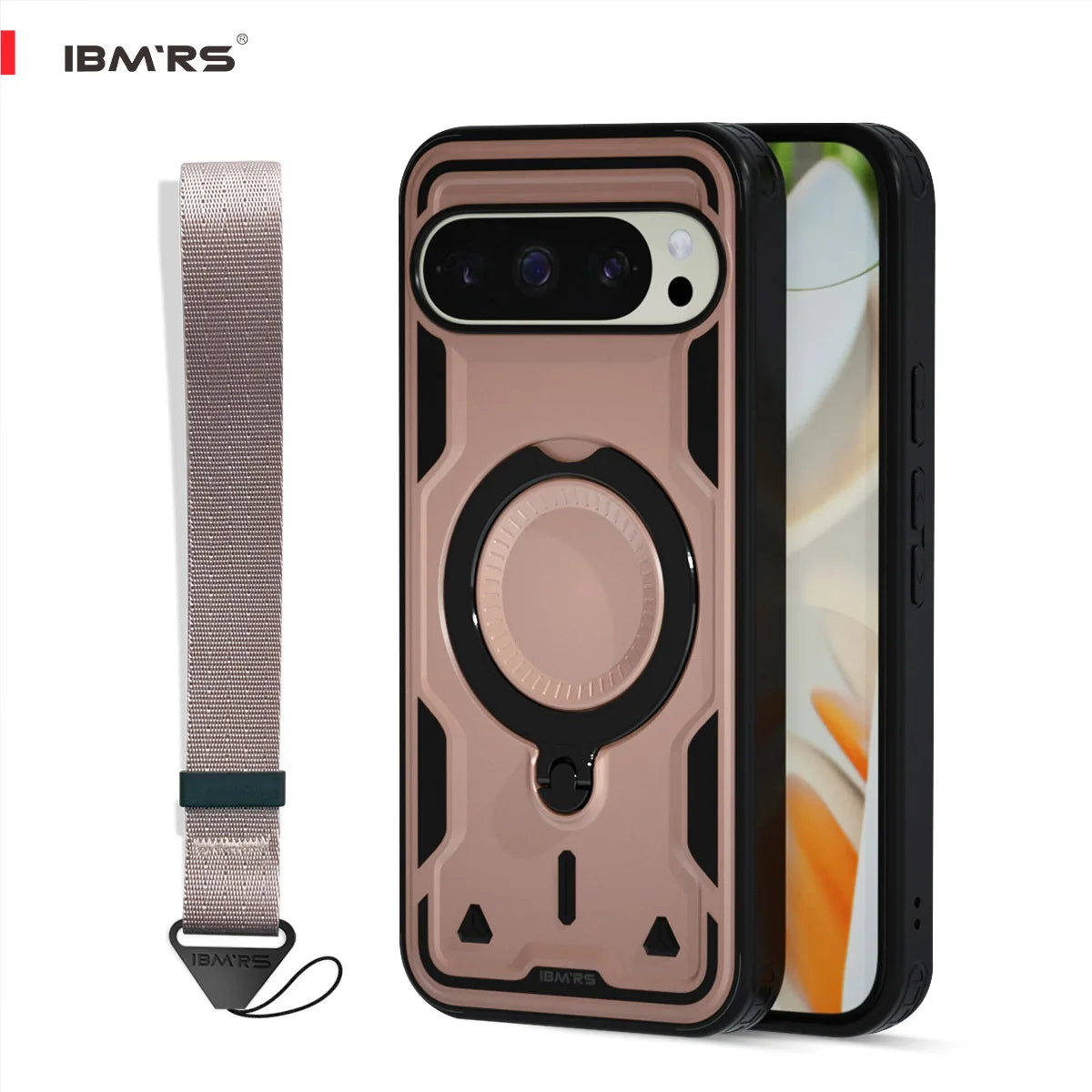 for Google Pixel 10 Pro XL Case, Shockproof Phone Cover with Magnetic Ring & Kickstand, Built-in Lanyard Hole