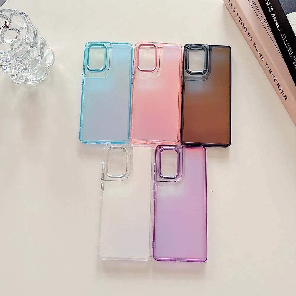 Laser Gradient Matte Shockproof Phone Case for Motorola Moto Edge 60 50 G04 G24 G05 G15 Power G Play 5G 2026 Stylus Fusion Cover