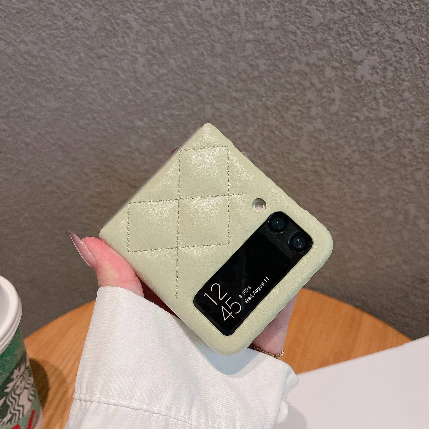 Luxury Leather Cover For Samsung Galaxy Z Flip 3 4 5 6 Flip5 Flip6 5G Rhombus Lattice Card Slot Holder Bag Wallet Phone Case