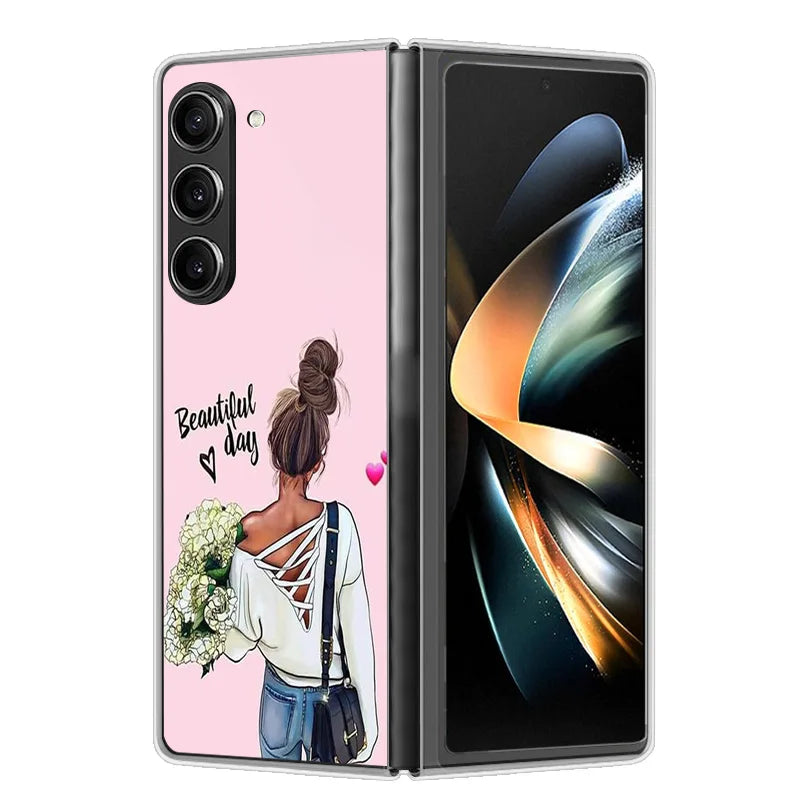 Case For Samsung Galaxy Z Fold 6 Cover Shockproof Hard Plastic PC Cases For Samsung Z Fold6 Fold 6 5G Fundas Cute Painted Bumper