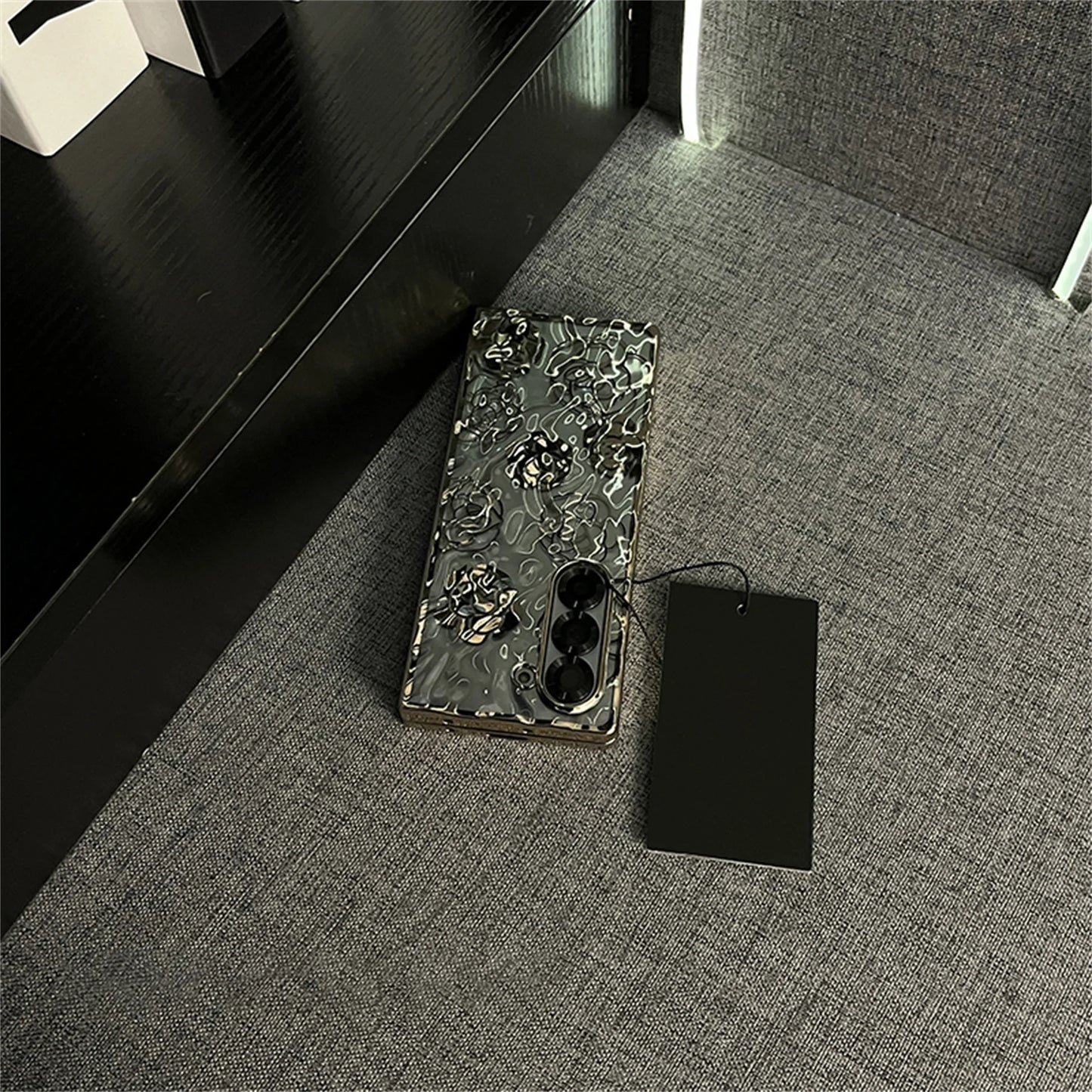 Luxury Plating Irregular Gold Rose Transparent Phone Case for Galaxy Z Fold 6 Z Fold6 Fold7 Zfold6 Portable Cover