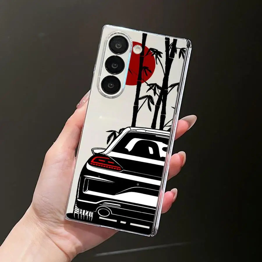 JDM Sport Car Case for Samsung Galaxy ZFold7 Z Fold 7 6 5 4 3 ZFold5 ZFold4 ZFold3 ZFold6 Hard Phone Cover