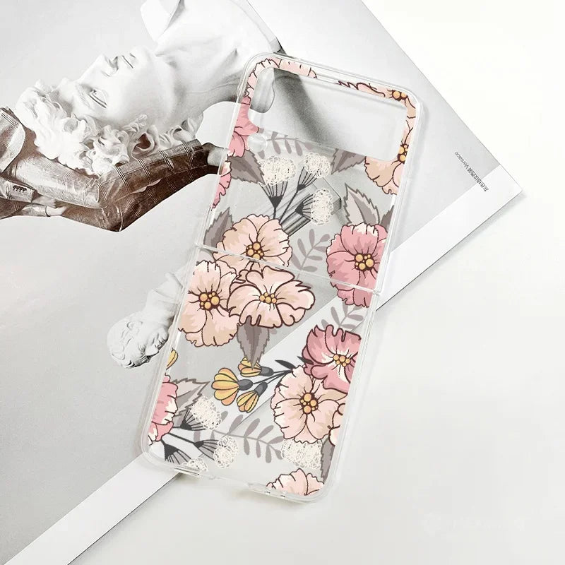 Oil Painting Retro Flower Clear Case For Motorola Razr 60 50 40 Ultra 2022 Razr60 Razr50 Ultra Hard Phone Cover New Design Funda
