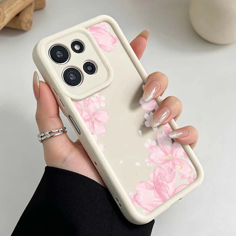 Beautiful Floral Pattern Cover For Motorola Moto G86 G85 G75 G56 G35 G24 G06 Edge 70 60 50 Fusion Eye Ladder Phone Case
