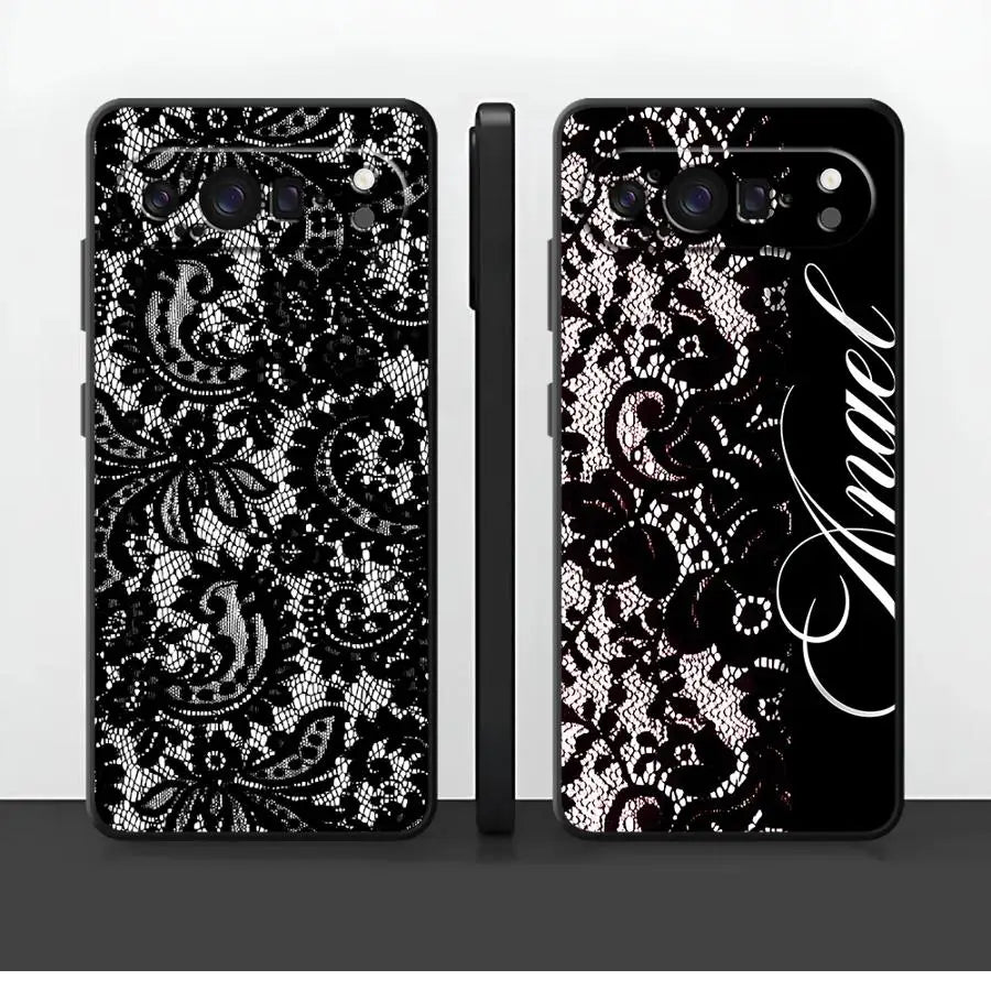 Retro Lace Art Case for Google Pixel 10A 6 7 8 Pro 7a 8a 10 9 Pro XL 6a 9a Funda Phone Cover