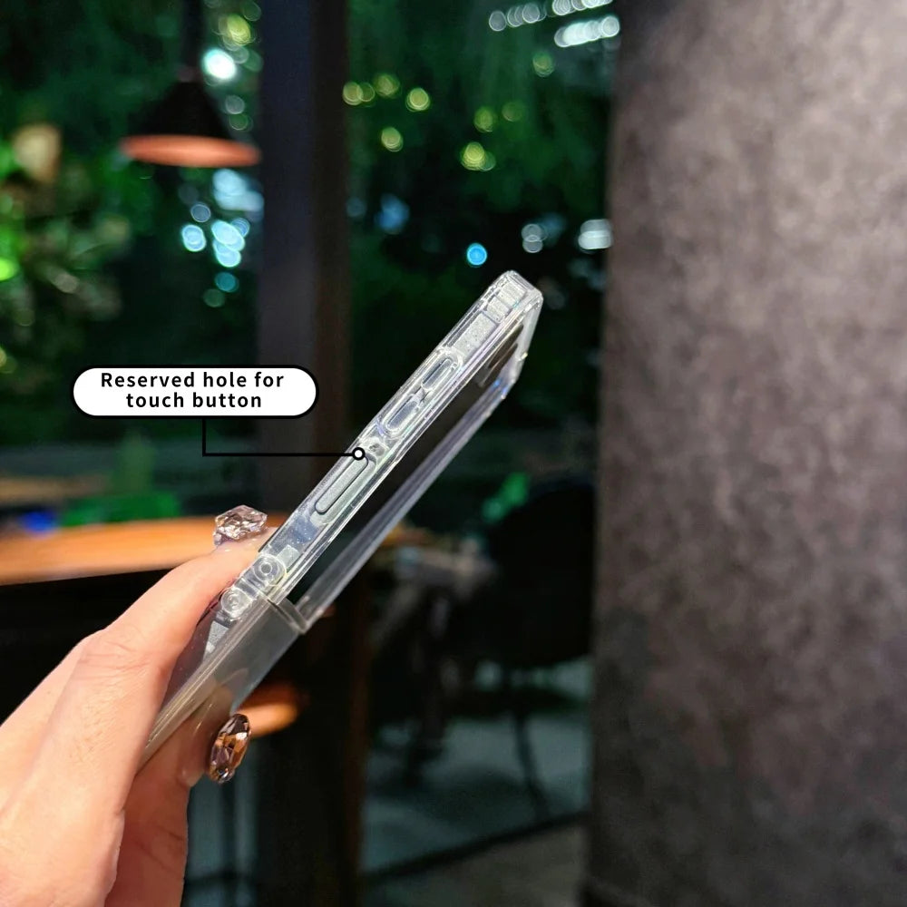 Rainbow gradient Sparkling protection cover for girls to use For Samsung Z Flip7  Flip6 Flip5 foldable anti-drop phone case