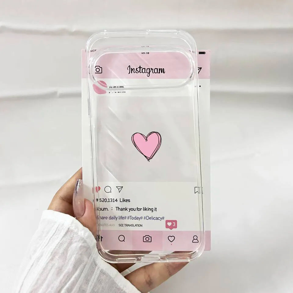 INS Cute Simple Love Heart Pattern Phone Case For Google Pixel 9 Pro XL 8A 8 Pro 10 7 6A 5G Fashion Clear Soft TPU Cover Fundas