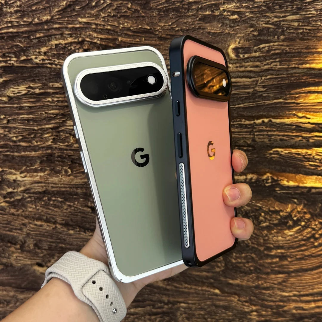 For Google Pixel 11 10 Pro XL 10a Case Aluminum Alloy Frame Seahorse Buckle Metal Lens Skin-Friendly Drop-Proof Cover