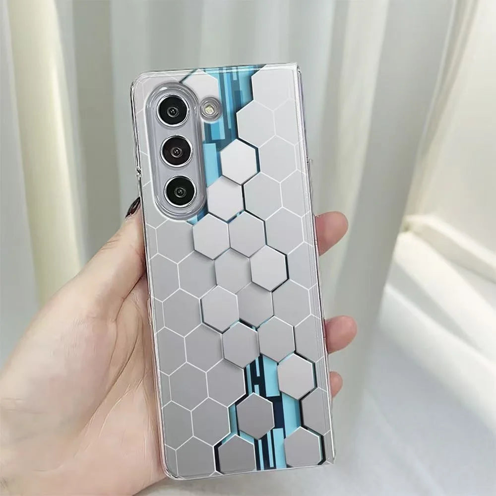 Luxury Honeycomb Cube Phone Case For Samsung Galaxy Z Fold 7 Z Fold 6 5 Z Fold 4 3 2 Z Fold SE W25 Shockproof Protection Cover