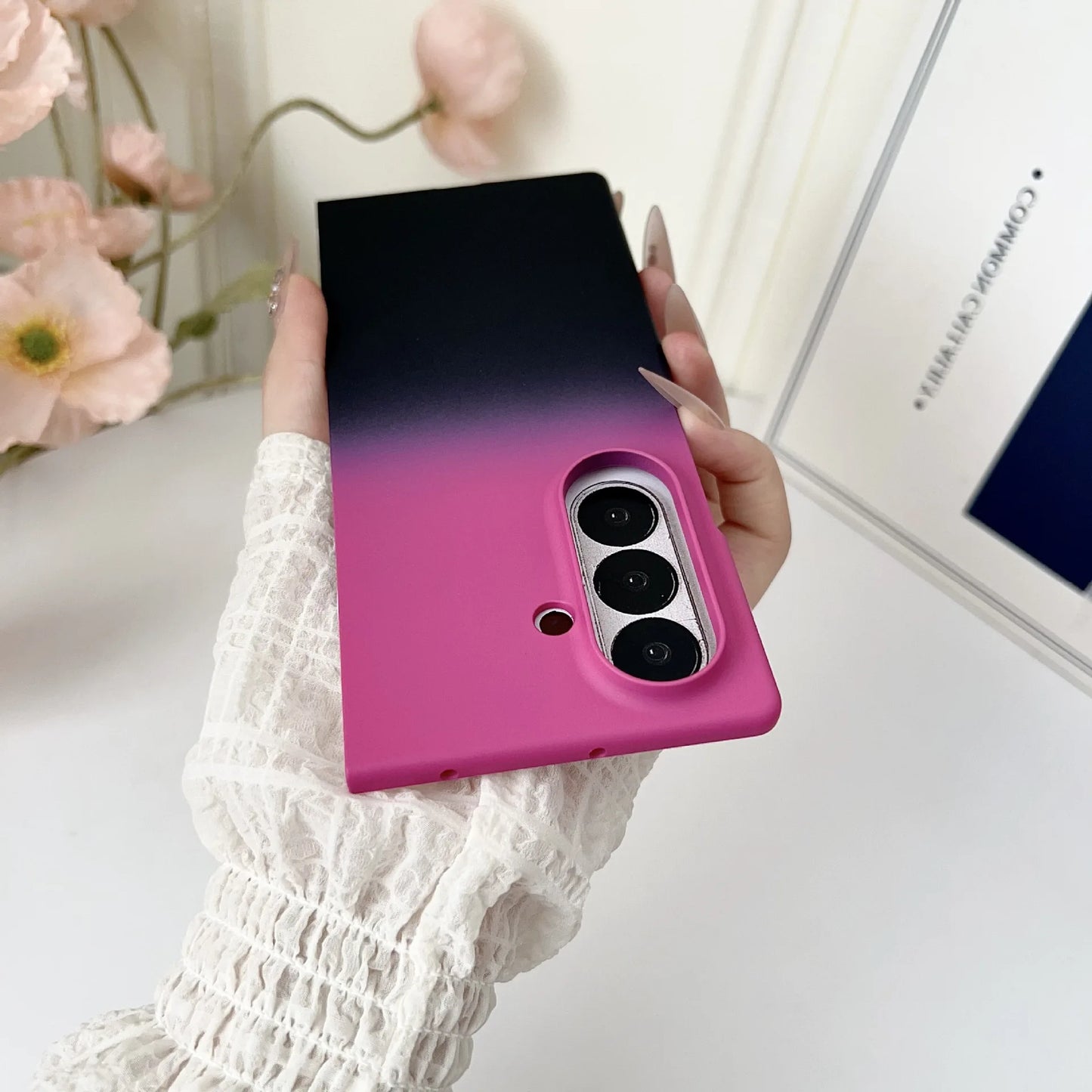 Gradient Colorful Plastic Hard Shell Phone Case for Samsung Galaxy Z Fold 7 6 5 4 3 ZFold7 Fold6 Anti-Drop Protection Back Cover