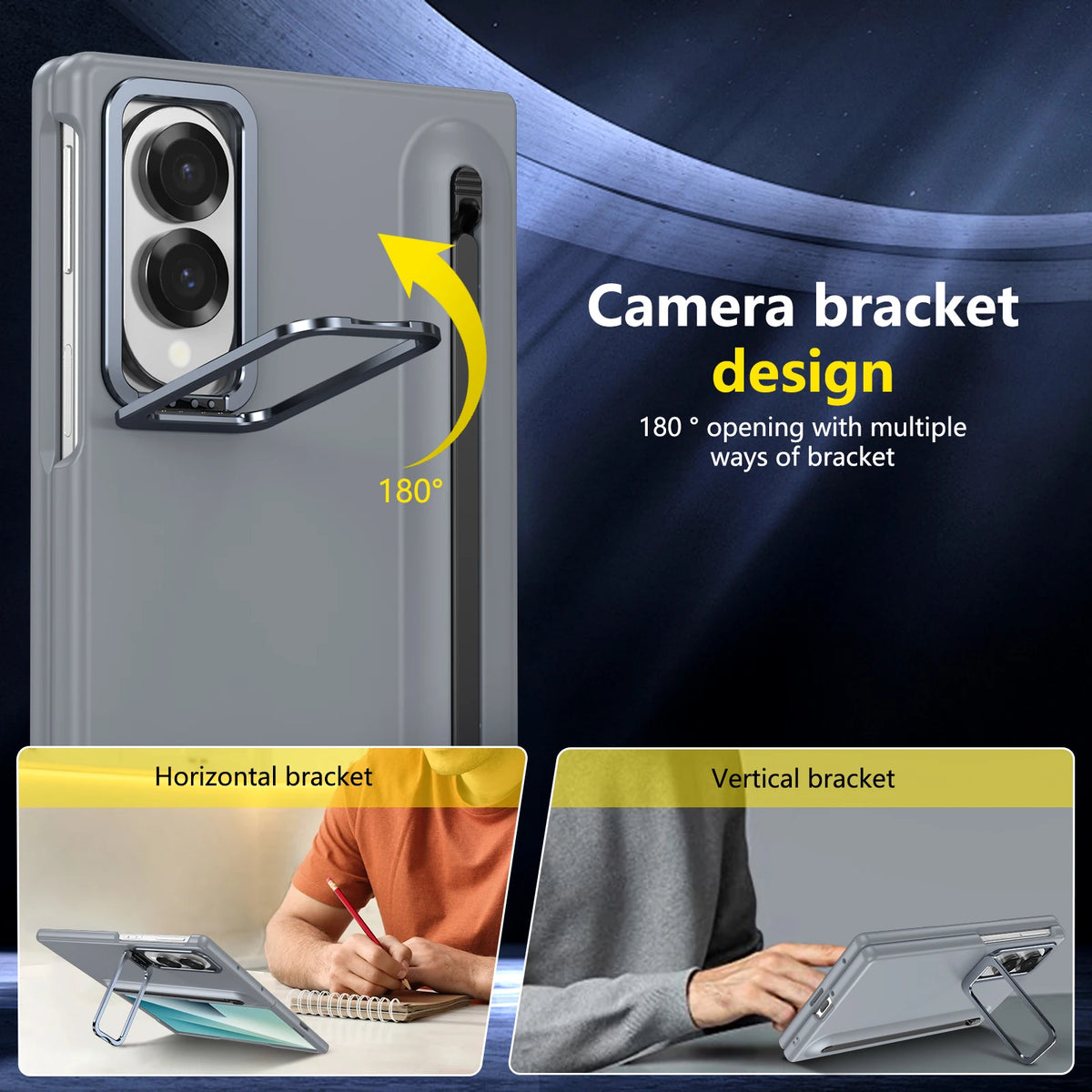 Alloy Camera Frame Stand With touch pen Screen Protector Case For Samsung Z Fold 8 7 6 5 4 8 Ultra Shockproof 360 Protection