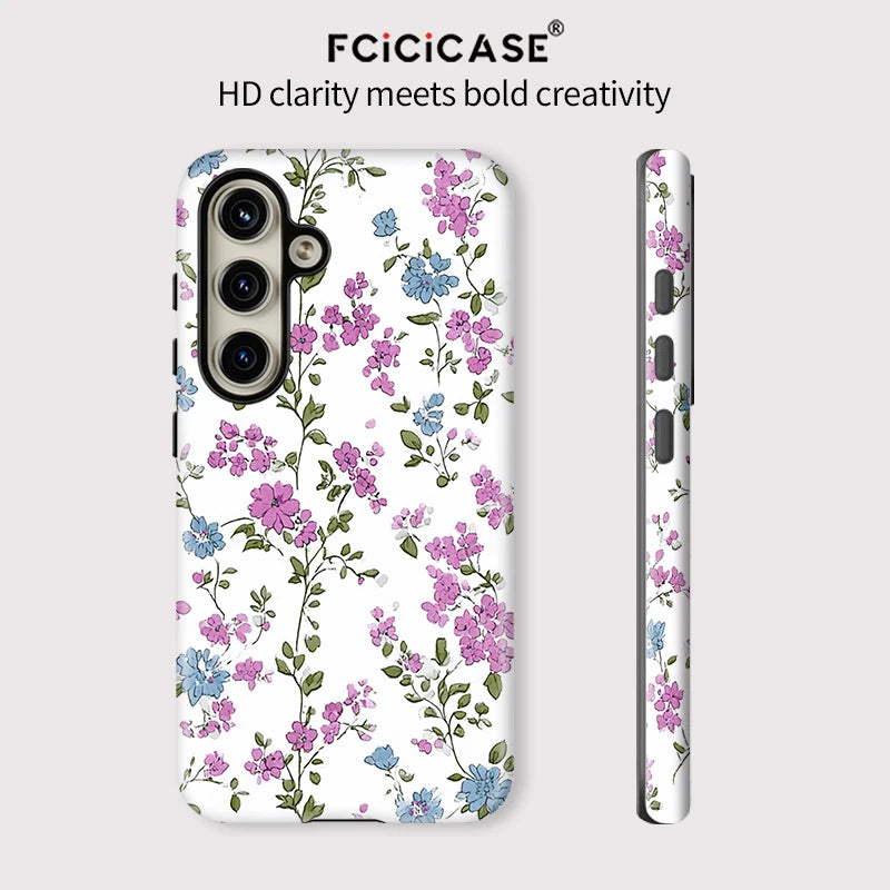 Fcicicase Phone Case For Samsung Galaxy A56 A 56 5G A16 A36 A26 Fashion Nice Flower Print Silicone Shockproof Acrylic Fundas