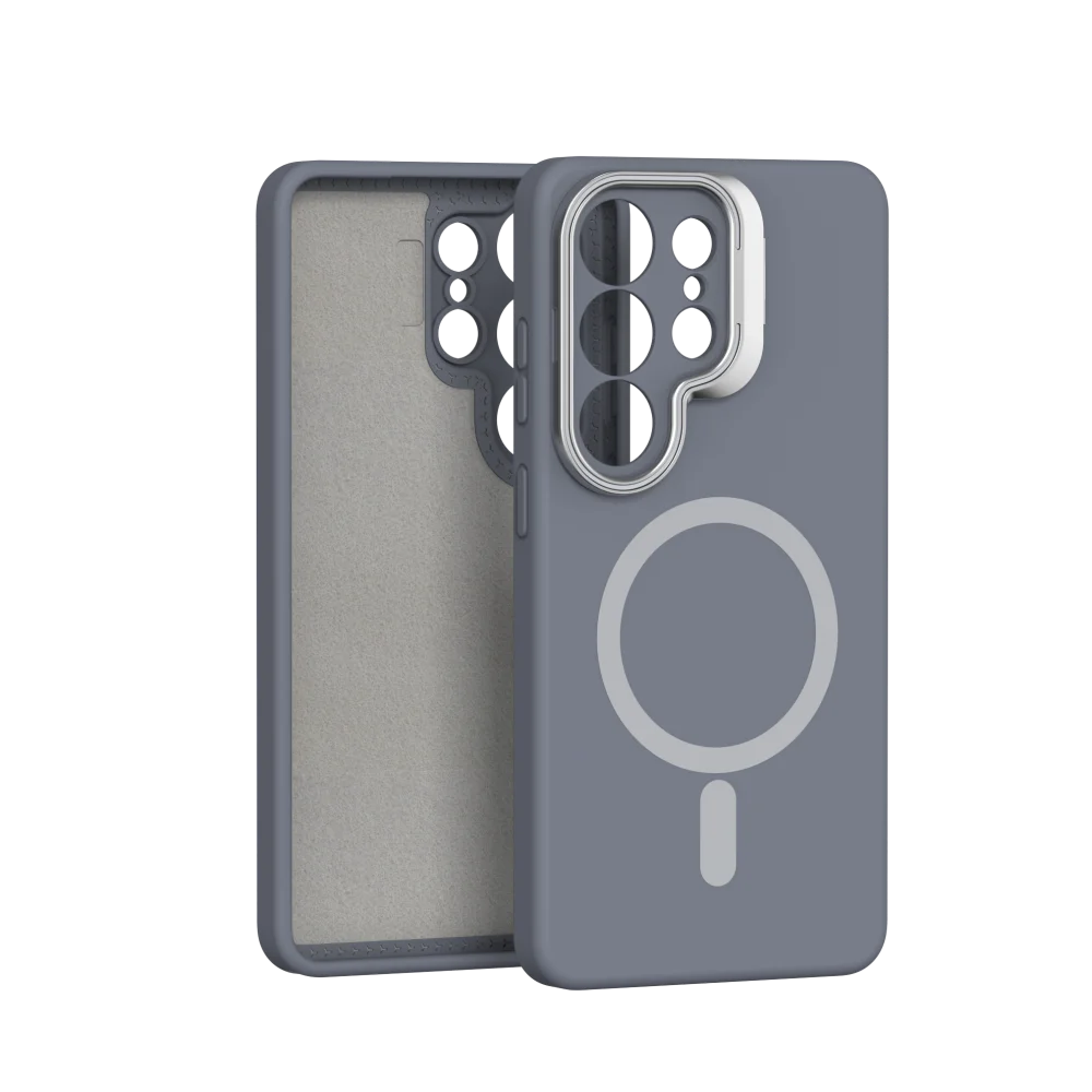 For Magsafe Liquid Silicone Case For Samsung Galaxy S26 S25 S24 S23 Ultra Edge Funda S25 Ultra Metal Lens Protect Magnetic Cover