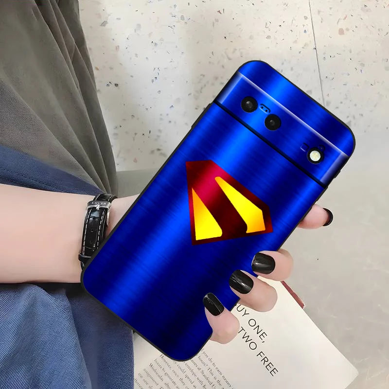 Logo Art S-Supermans B-Batmans For Google Pixel 9 8 7A 7 6A 6 5A 5 4 4A XL 5G Black Silicon Shockproof Shell Cover Phone Case