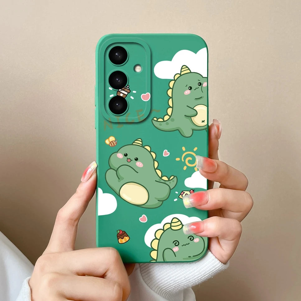 For Samsung Galaxy S25 Ultra Plus 5G Phone Case Cute Dinosaur Protective Back Cover For SamsungGalaxy S 25 Ultra + Funda Capa