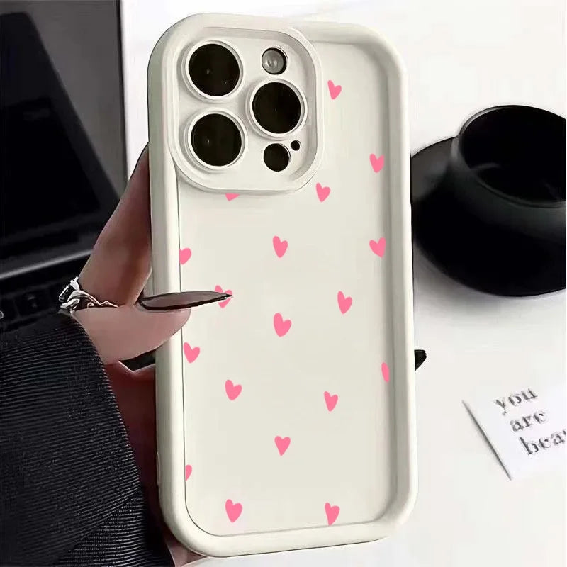 Small Love Heart Phone Case for Motorola Moto Edge 40 Neo 50 Pro 50 Fusion 5G G84 G14 G32 G35 G52 G30 G60S G53 G22 E13 E14 Cover
