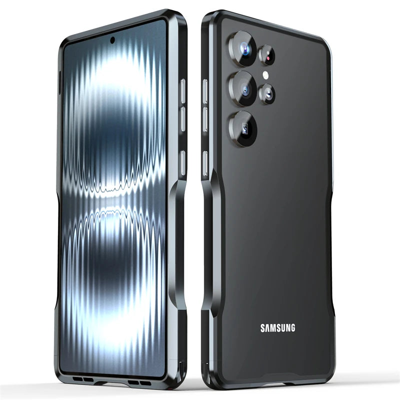 For Samsung Galaxy S25 S24 S23 Ultra Metal Frame Case Aviation Aluminum Alloy Armor Bumper Shockproof Cover for Galaxy S25Ultra