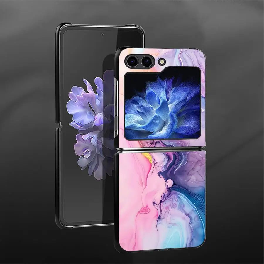 Marble Case for Samsung Galaxy Z Flip 7 6 5 4 3 Flip3 Flip5 Flip7 FE Flip4 Flip6 Back Phone Cover Funda