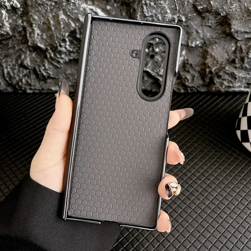 For Samsung Galaxy Z Fold 7 Case Luxury Leather Magnetic Center Axis Back Cover For Galaxy Fold7  Simple Shockproof Bumper Funda