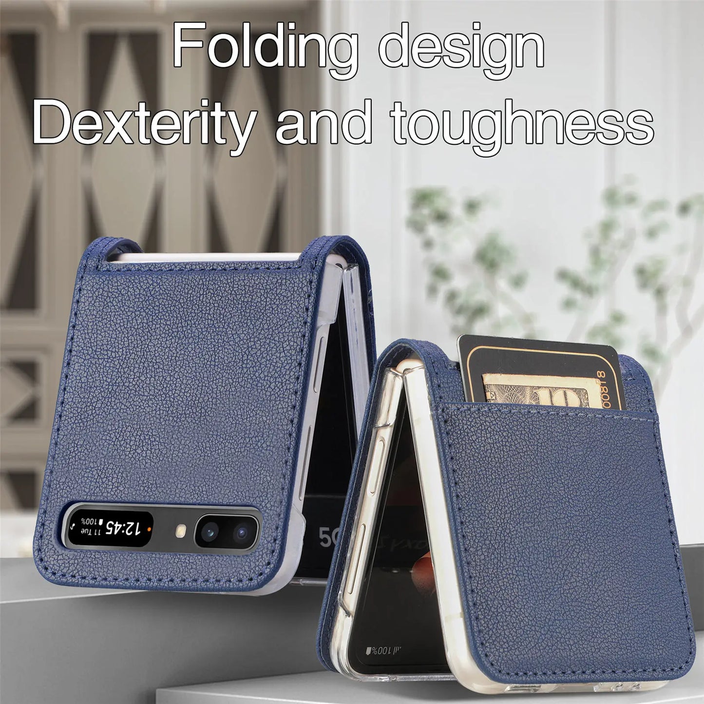 for Samsung Z Flip 7 2 6 5 4 3 flip7 Flip6 Flip5 Flip4 Leather Case for Samsung Galaxy Z Flip2 5G Flip 1 2 Card Slot Accessories