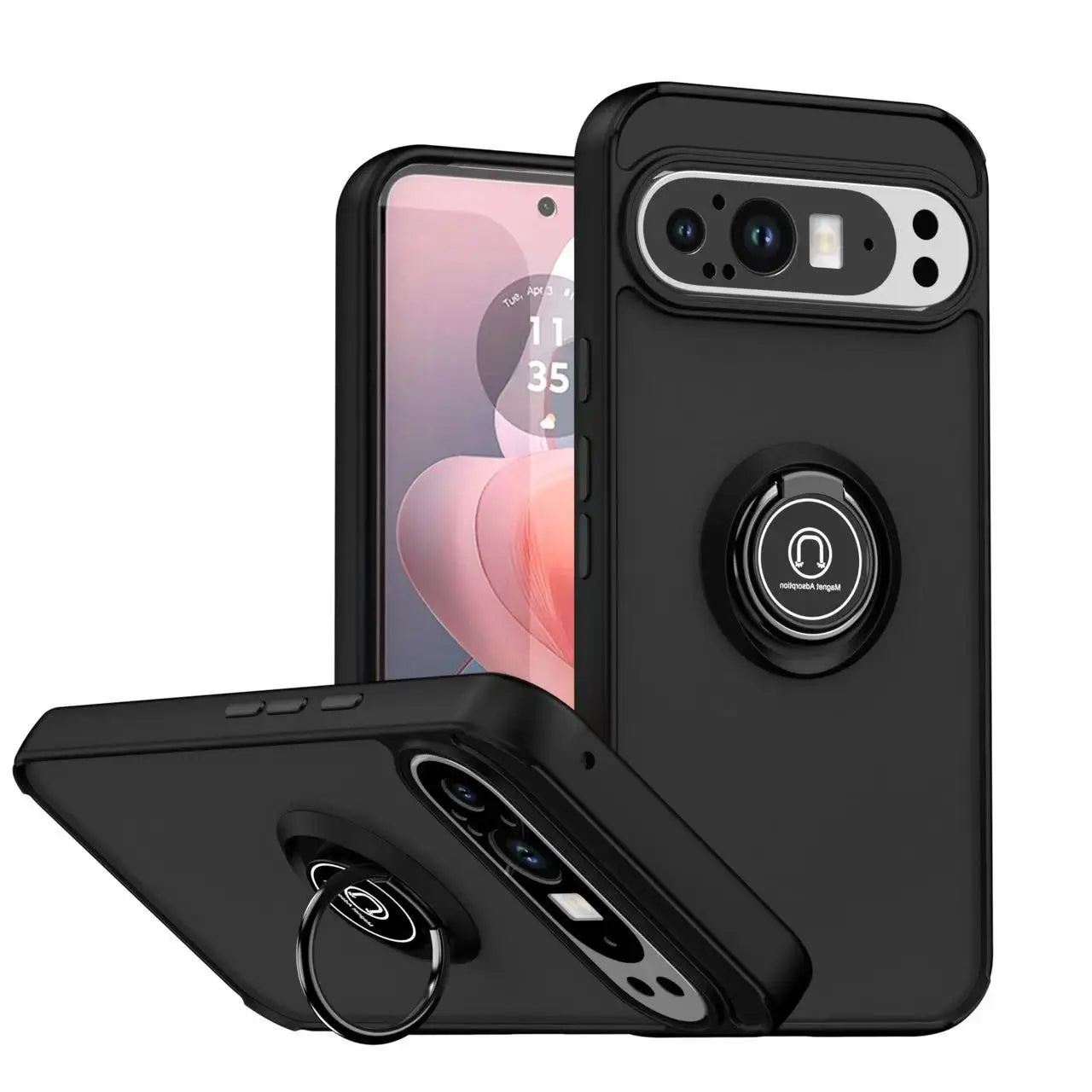 For Google Pixel 9A 8A 7A Armor Matte Car magnetic Cover For Google Pixel 10 9 Pro XL Pixel 7 8 Pro Ring Stand Shockproof case