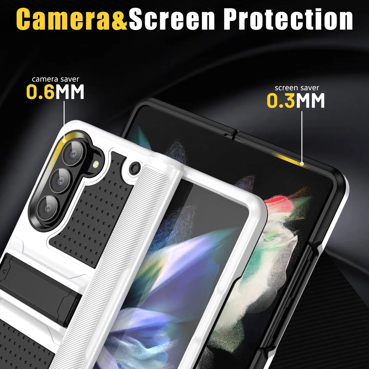 For Samsung Z Fold5 Fold5 Non-Slip Hinge Protection Phone Case for Samsung Galaxy Z Fold 5 5G Kickstand Armor Cover Coque