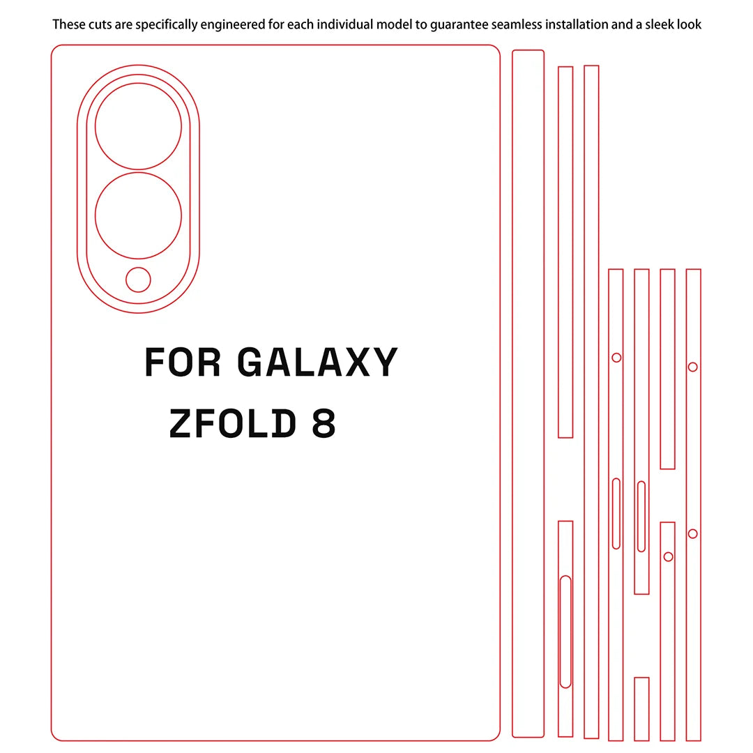 New Custom Anti-Scratch Stickers For Samsung Galaxy Z Fold8 wide Protective Decal Skin Cover Back Film
