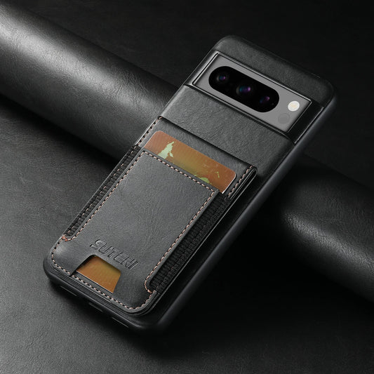 SUTENI Card Holder Phone Case Luxury Faux Leather Stand For Google Pixel 10ProXL 9 8A 7 6