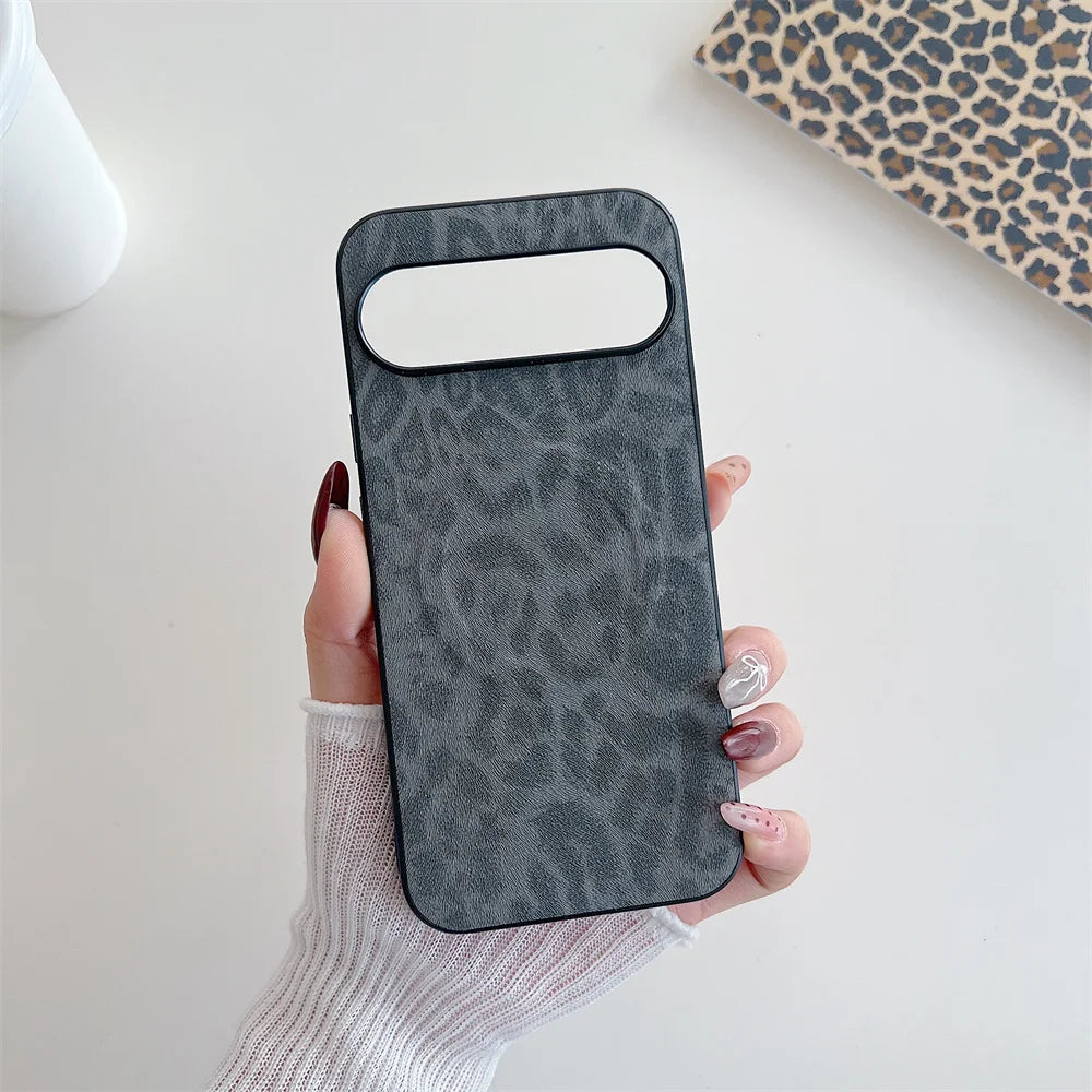 Leopard Leather for Magsafe Case For Google Pixel 9 8 7 6 Pro 9 10 Pro XL 5A 8A 7A 6A 9A pixel9 9proXL Wireless Charging Cover