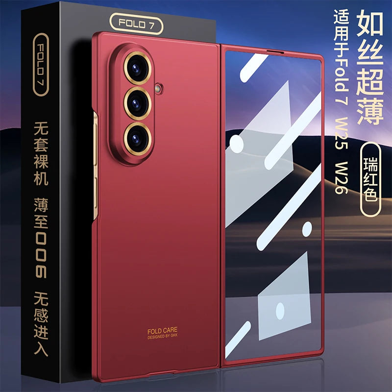 Ultra-thin Anti-scratch Plastic Case For Samsung Galaxy Z Fold 7 6 Screen Glass Restored Thickness Cover For Galaxy Z Fold7 Case