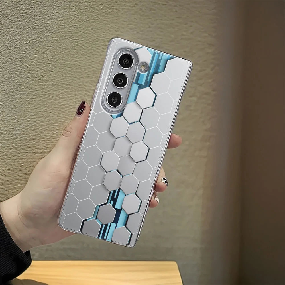 Luxury Honeycomb Cube Phone Case For Samsung Galaxy Z Fold 7 Z Fold 6 5 Z Fold 4 3 2 Z Fold SE W25 Shockproof Protection Cover