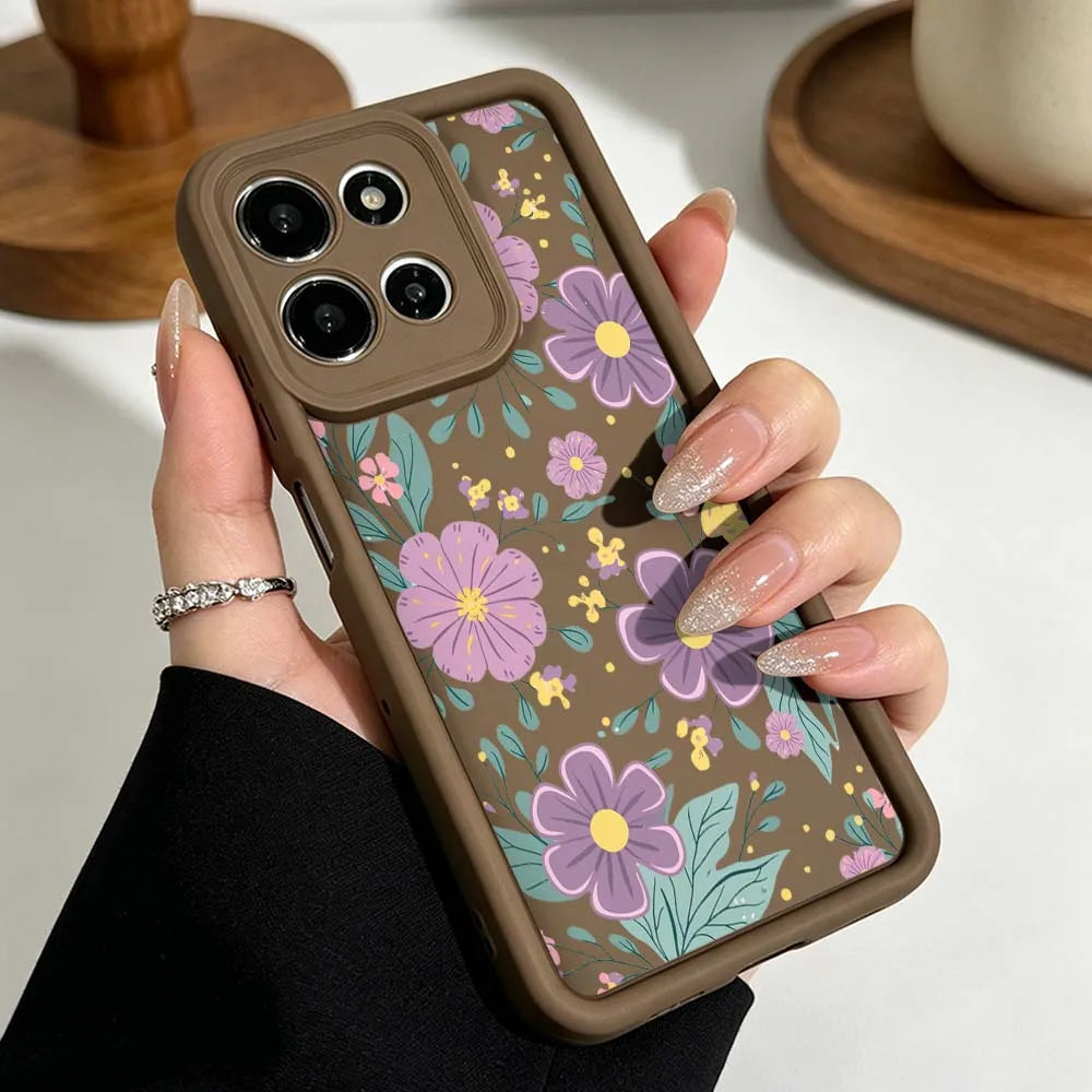 Exquisite Floral Pattern Cover For Motorola Moto G86 G85 G75 G56 G35 G24 G06 Edge 70 60 50 Fusion Eye Ladder Phone Case