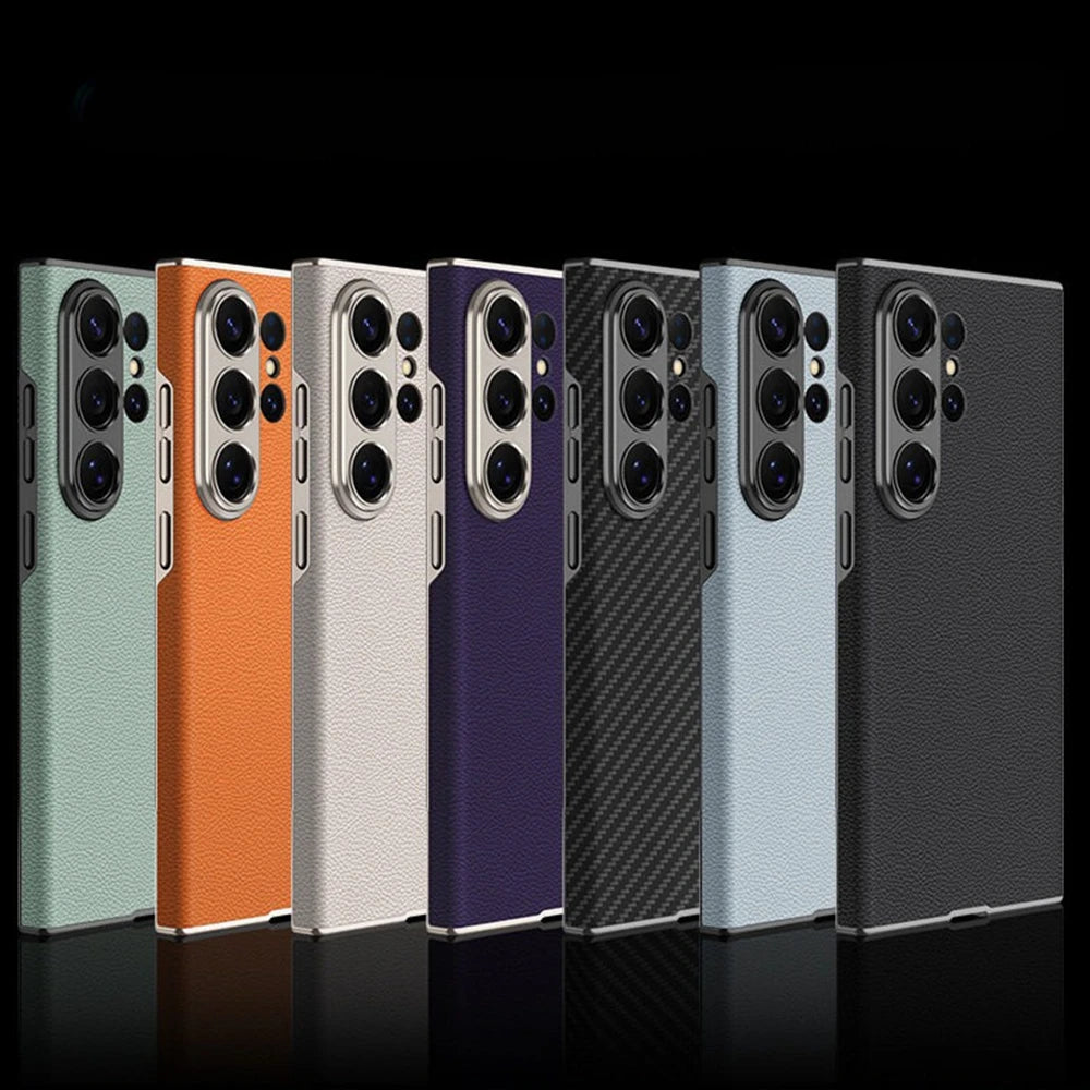 For Samsung Galaxy S26 Ultra Leather Curved Case Skin Friendly Matte Business Shockproof Cover For Samsung Galaxy S25 S26Ultra