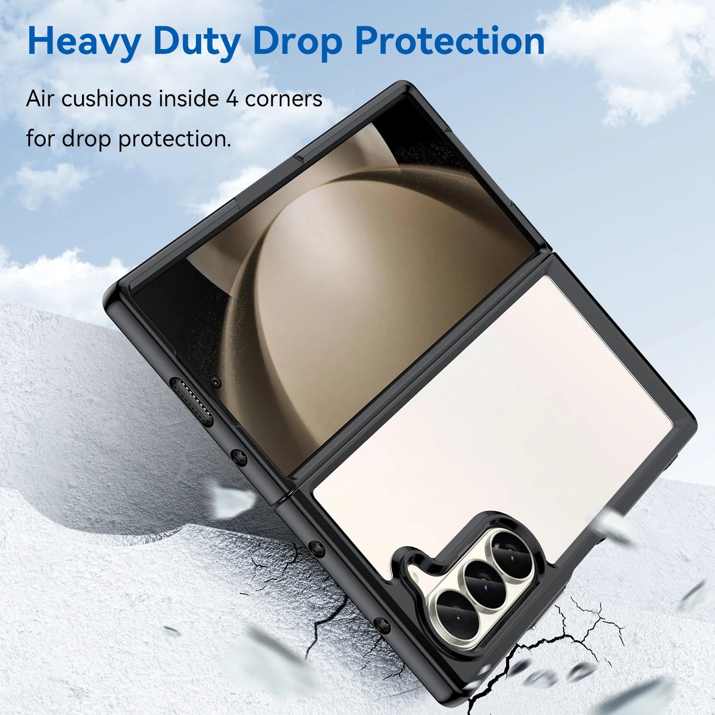 Transparent Colorful TPU Case for Samsung Galaxy Z Fold 6 5 4 3 Protective Cover Clear Fundas Coque Capa