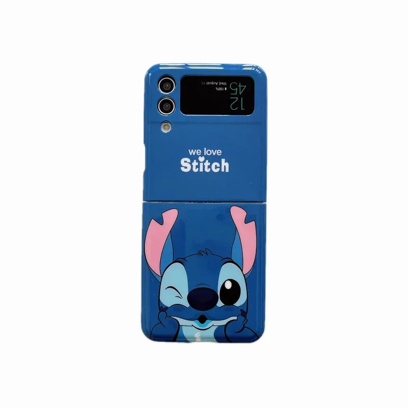 Disney Cartoon Mickey Minnie Mouse Stitch Winnie The Pooh Phone Case for Samsung Galaxy Z Flip 6 3 4 5 5G Hard Back Cover Funda