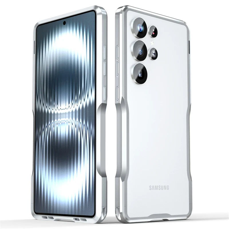 For Samsung Galaxy S25 S24 S23 Ultra Metal Frame Case Aviation Aluminum Alloy Armor Bumper Shockproof Cover for Galaxy S25Ultra