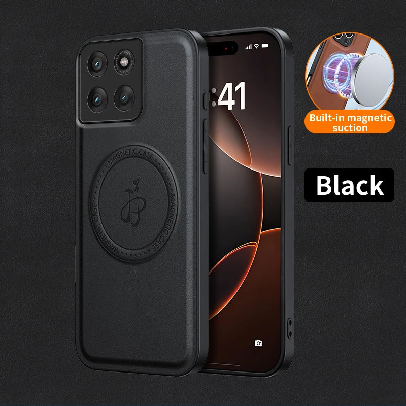 PU Leather Wireless Charging Magnetic Case for Motorola Moto G56 G86 5G Fusion Protective Cover Hard Back Shell Coque