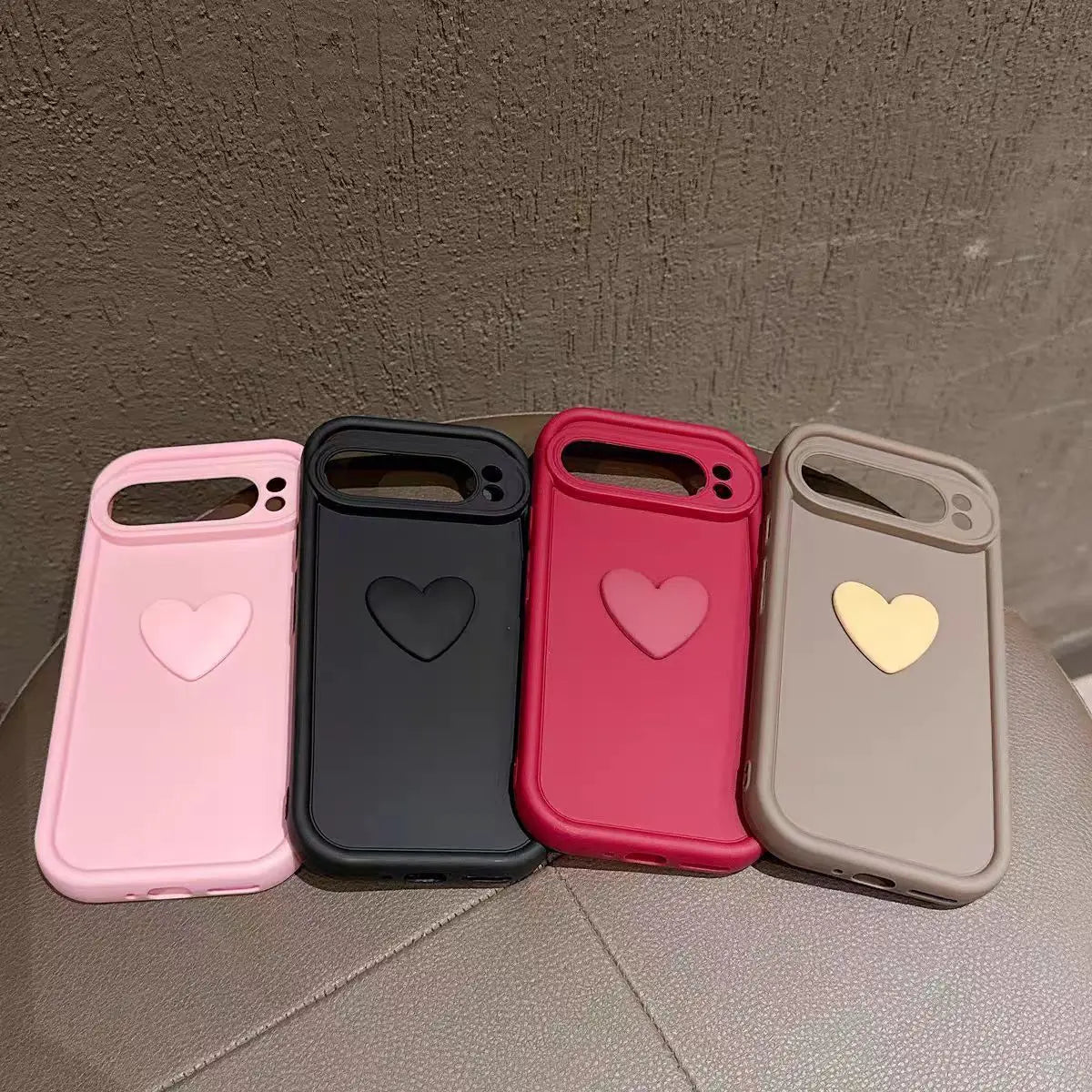 Love Heart Silicone Camera Lens Protective Silicone Case for Google Pixel 10 9 9A 8 8A 7 7A Pro XL Phone Cover