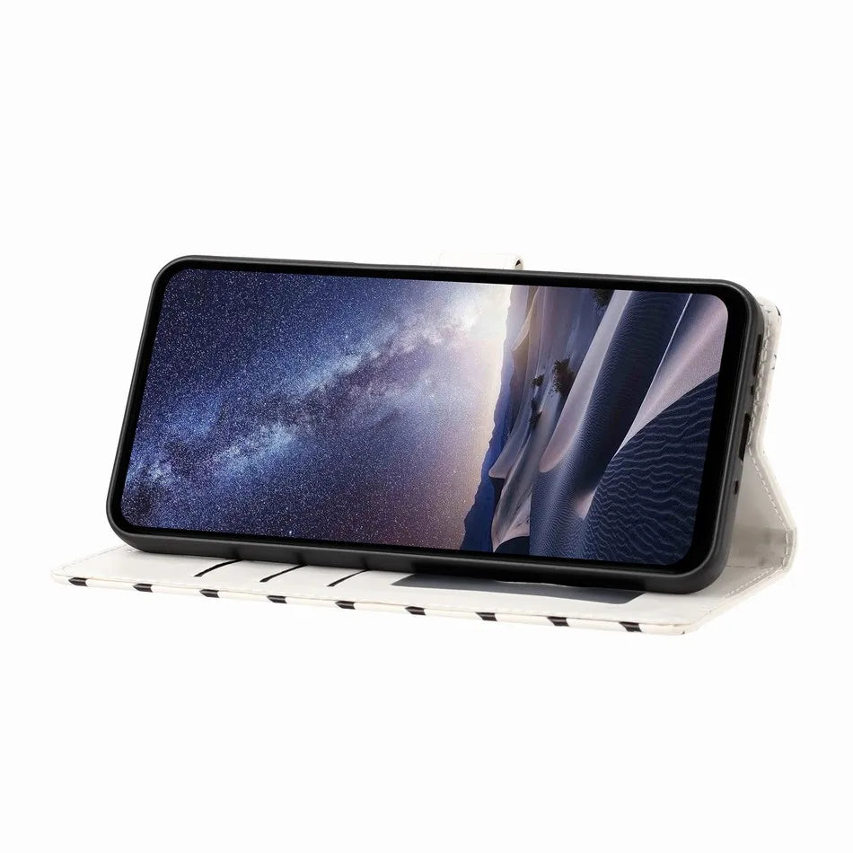 Cute Stars Leather Case For Motorola Moto G8 Edge 50 Pro 40 Neo 60 Fusion 70 Stylus One Action ThinkPhone 25 Wallet Phone Cover