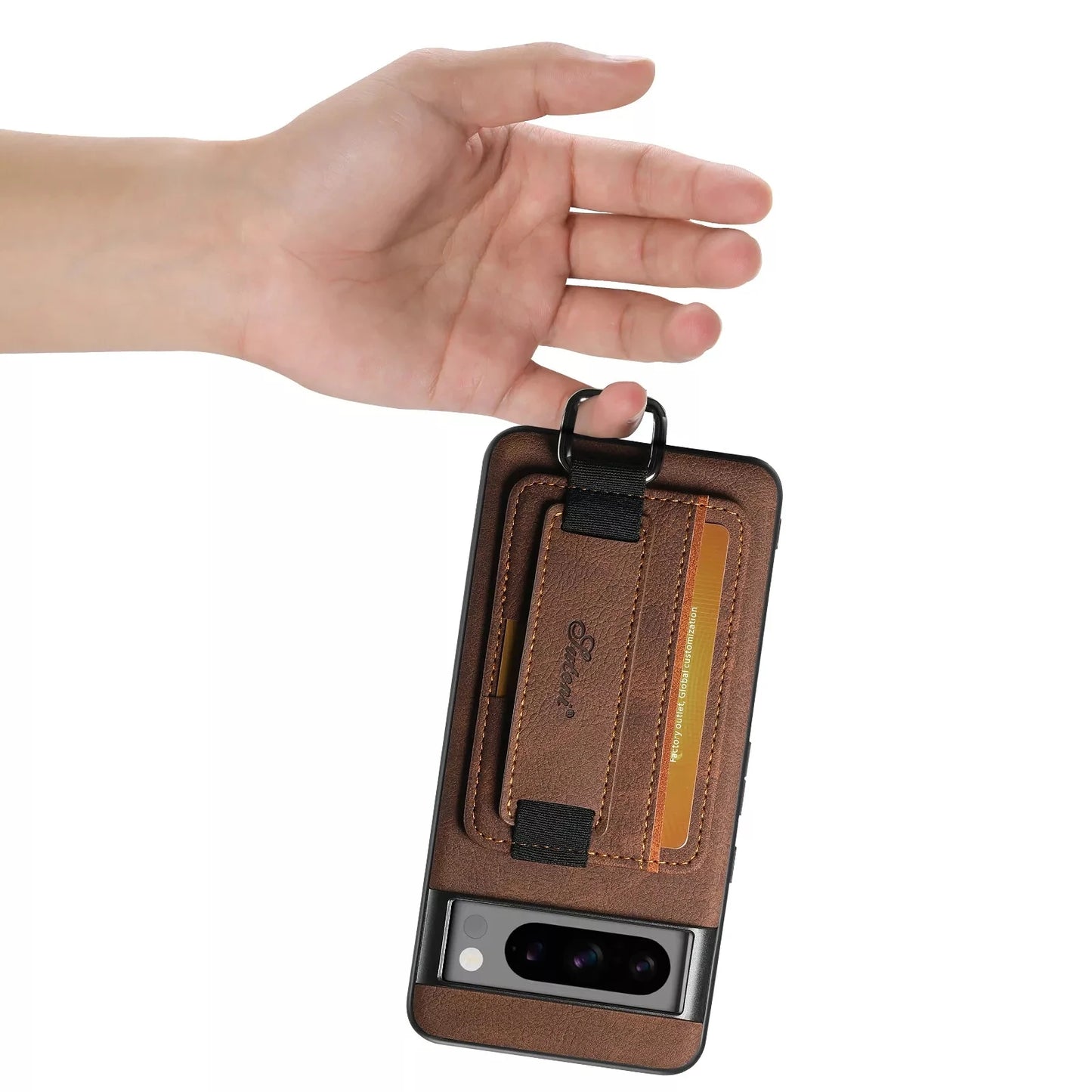 Wallet Case for Google Pixel 9 Pro 8 7 6 Pro Elastic Wrist Strap Kickstand Card Slots Holder Back Cover for Pixel 8A 7A 6A