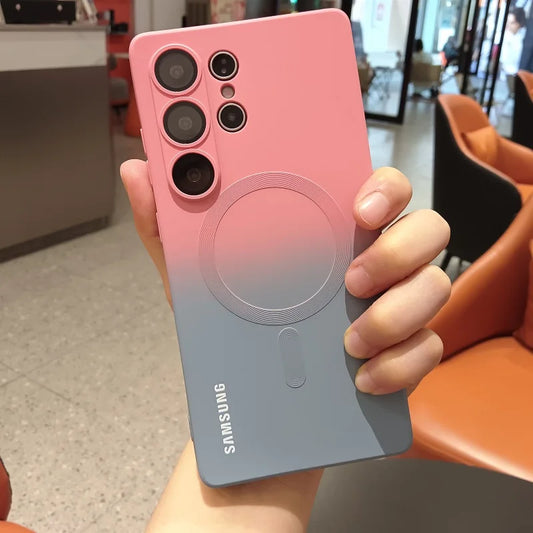 Comes With Lens Film Gradient Color Case For Samsung Galaxy S25 S24 S23 S22 S21 S20 Ultra Plus S21 S20 FE Soft Silicone Cover