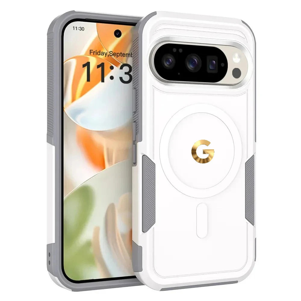 Premium 2IN1 Heavy Armor For Magsafe Magnetic Charging Case For Google Pixel 10 9 Pro XL Shockproof PC+TPU Matte Protector Cover