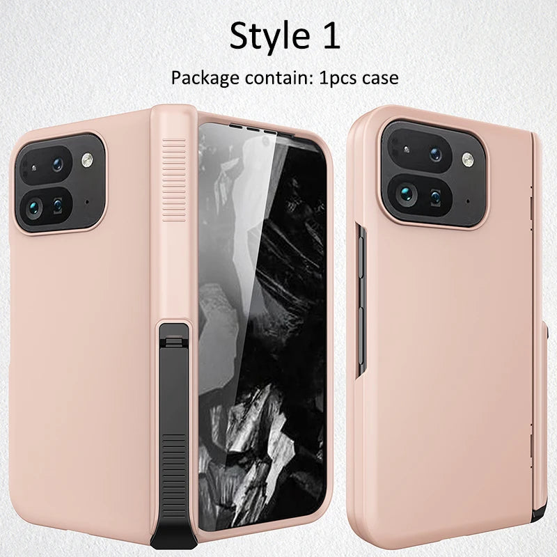Spring Rotating Hinge Folding Matte Plastic Phone Case For Google Pixel 9 Pro Fold Matt Finish Shell